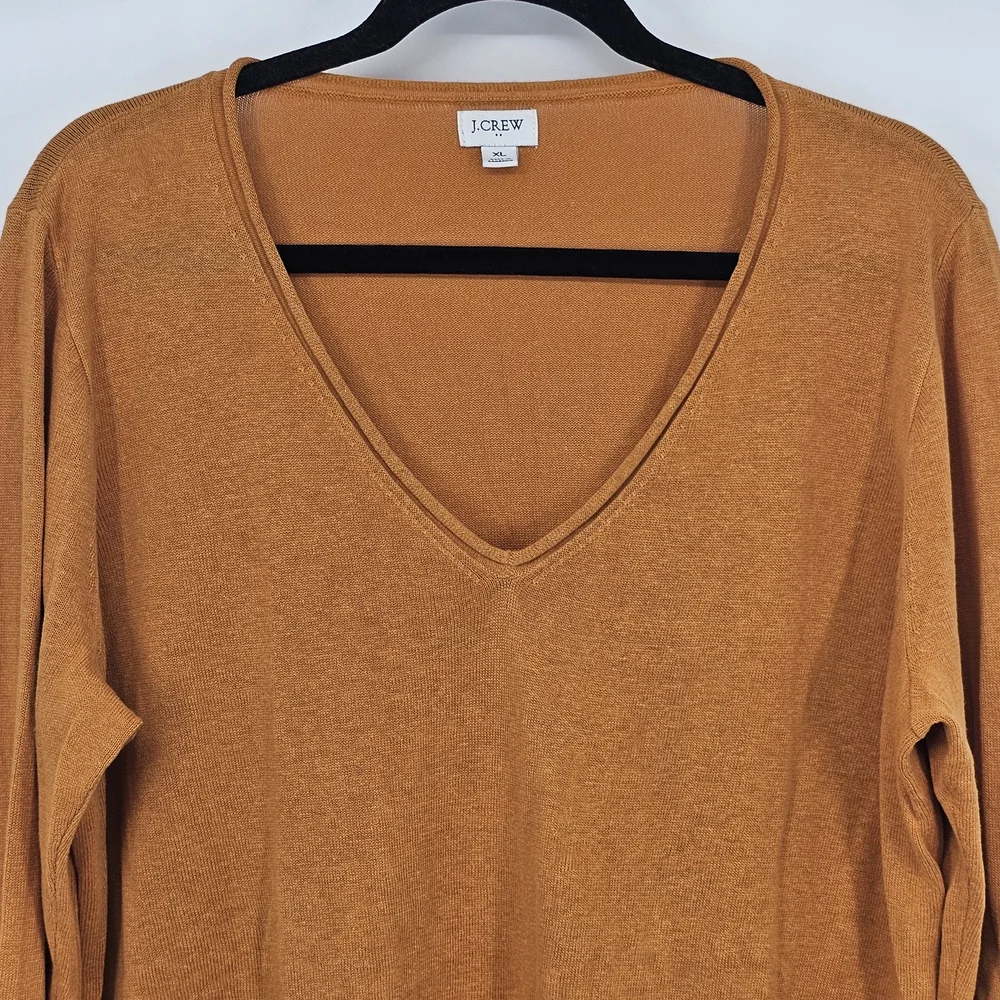 J. Crew Linen V-Neck Sweater XL